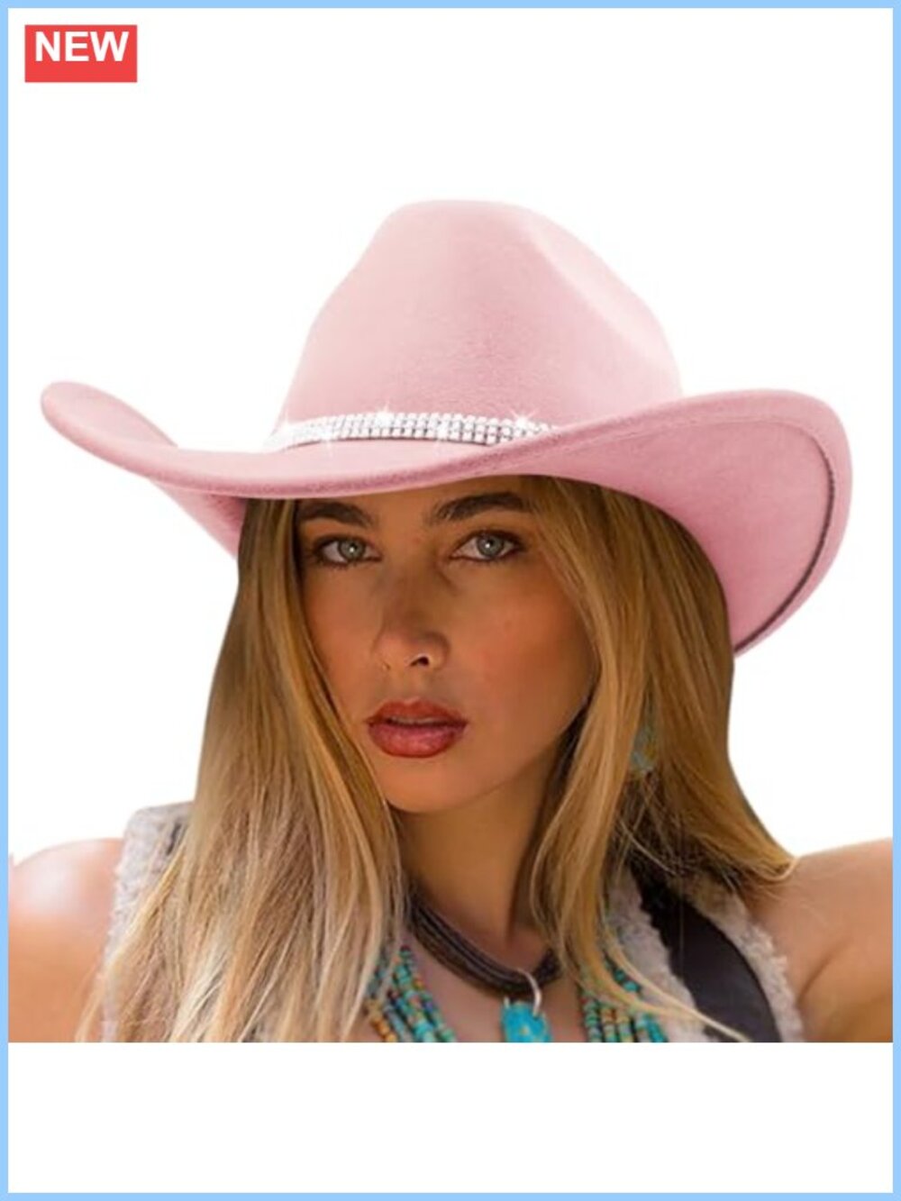 Glitter Cowboy Hat Western Rhinestone Hat Felt Wide Brim Fedora